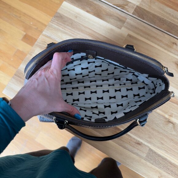 Kate Spade Grove Street Barton Leather Satchel – Brown & Taupe - Picture 10 of 11